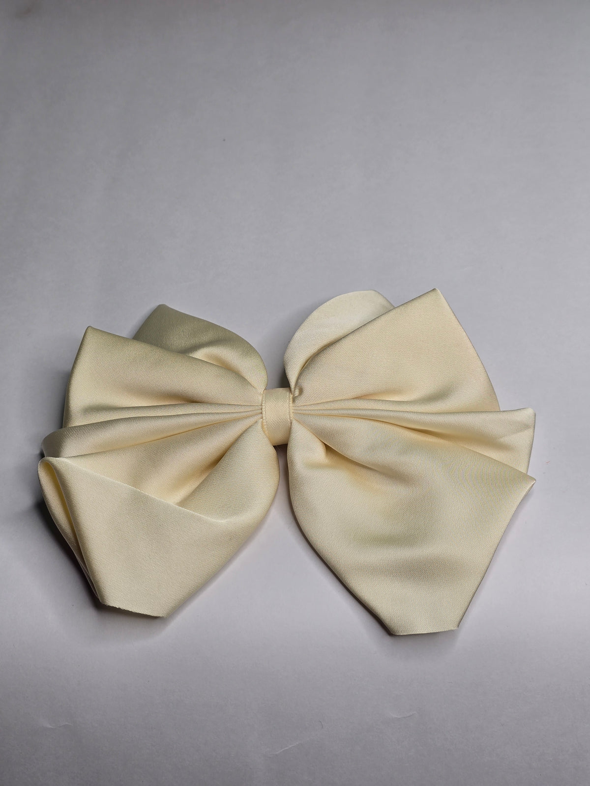 Oversized Satin Bow Hair Clip - Cream