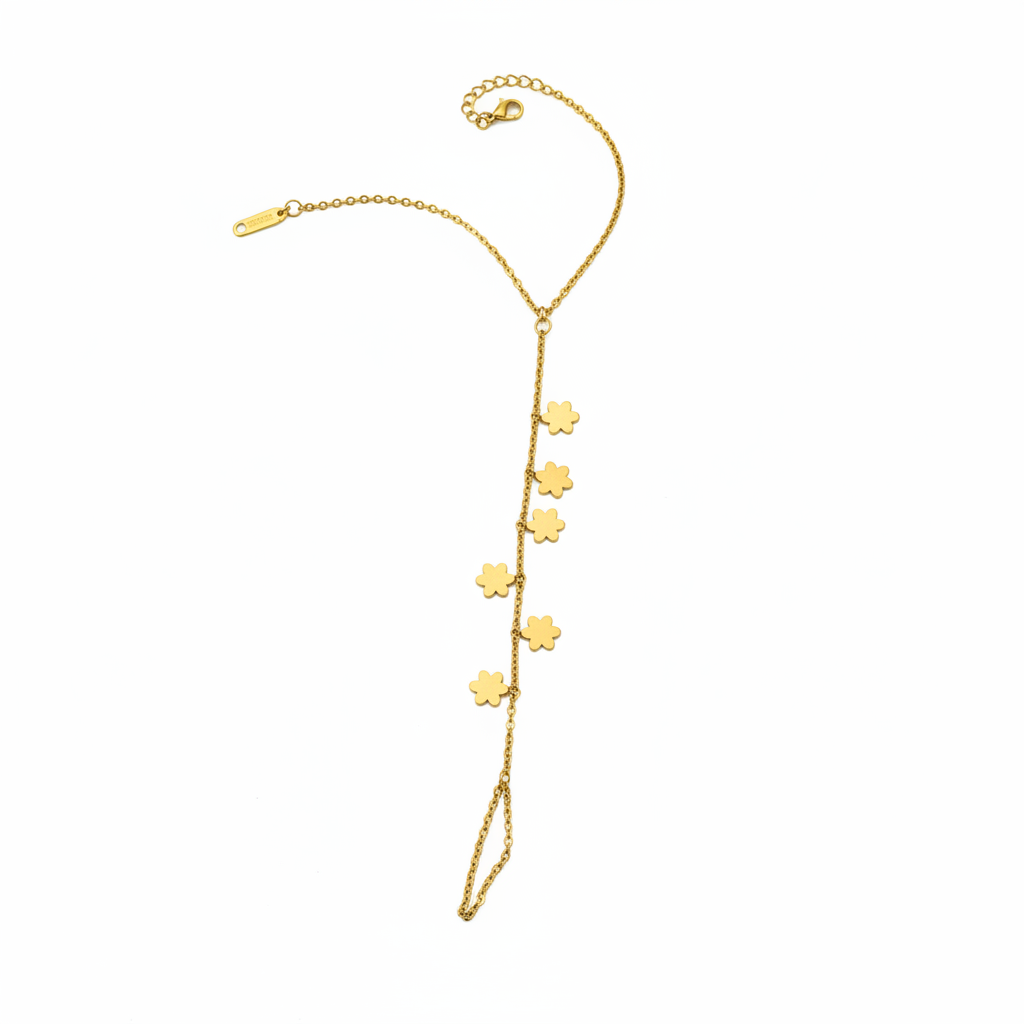 Gold Clover Lariat Necklace